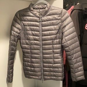 Moncler Longue Saison down jacket, silver size 1